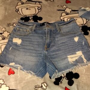 Hollister Blue Distressed Jean Shorts